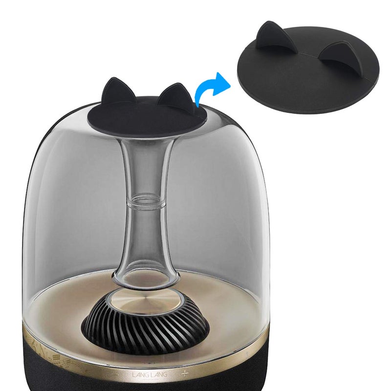 SUNMON HK Aura Studio 4 Speaker Anti-dust Cover - Silicone Lip for Harman Kardon Soundsticks 2, 3, 4 and Aura Studio 1, 2, 3, 4 Bluetooth Transparent Speaker System (Cat Black) - Image 1